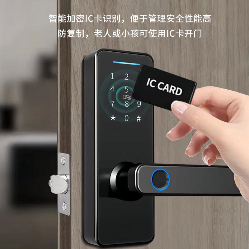 Cerradura inteligente con huella digital para entrada a casa, cerradura electrónica WiFi con control remoto, cerradura con contraseña para interiores todo en uno con aplicación para el hogar.