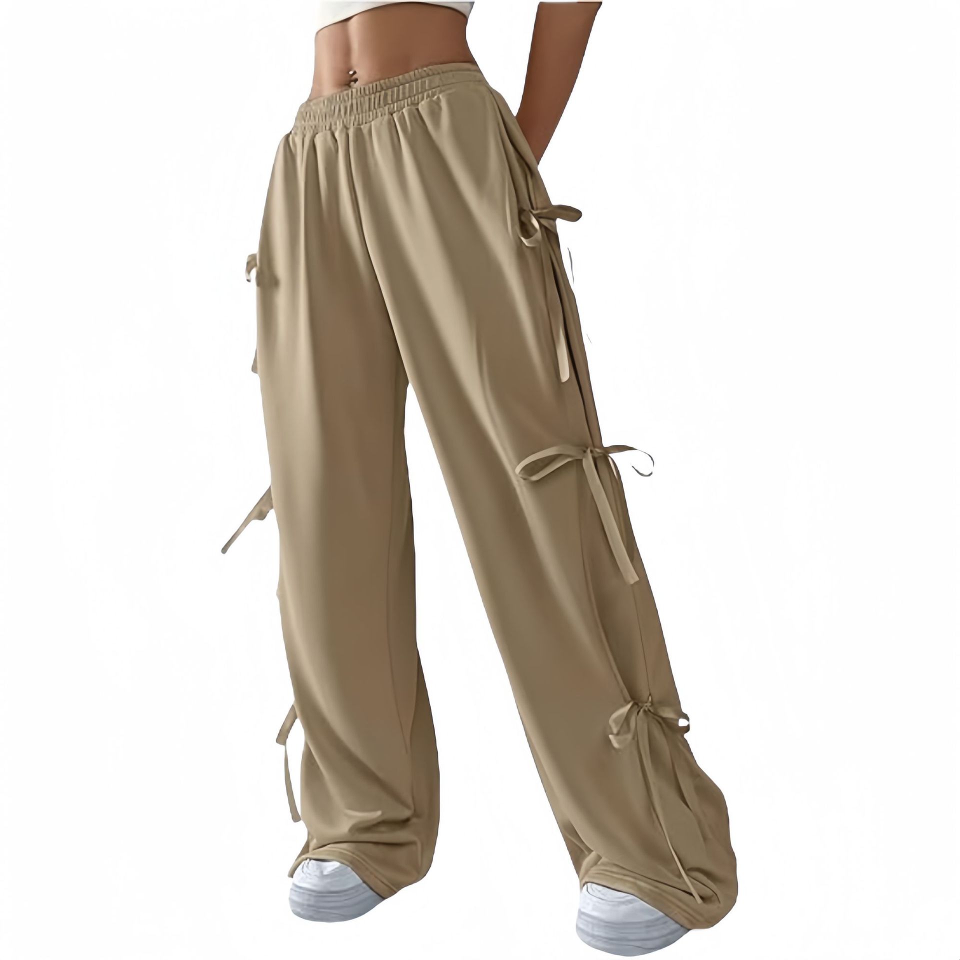 Transfronterizos Europa y América Amazon damas arco pantalones deportivos de piernas anchas elásticos de cintura alta pantalones casuales dulces pantalones de skateboard image 10