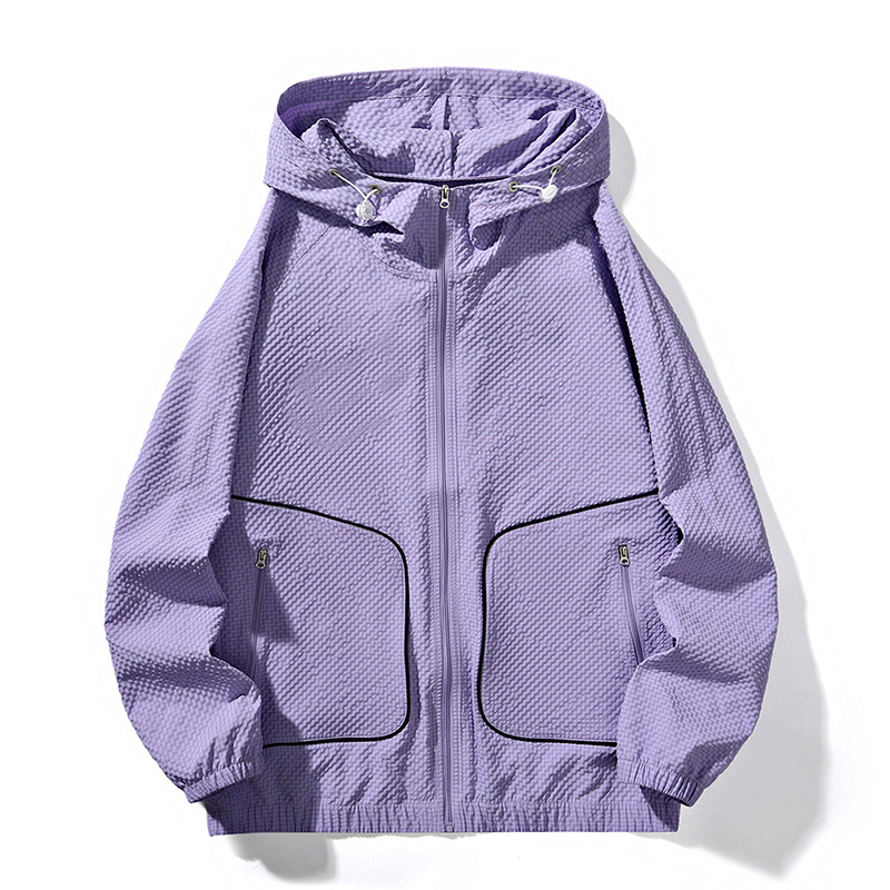 Camping de montaña al aire libre permeable hielo secado rápido ropa de protección solar mujer de verano suelta chaqueta deportiva masculina ultra delgada