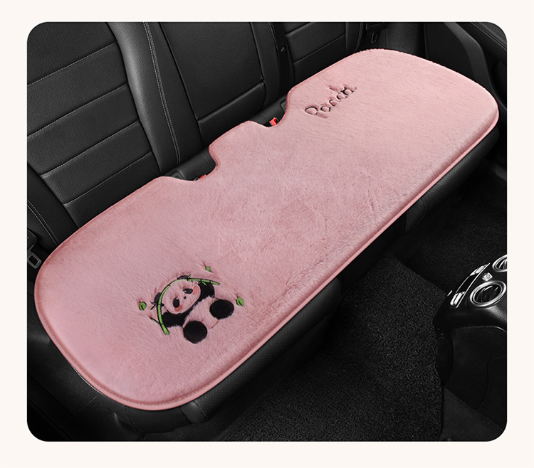 Car Seat Cushion Soft Plush Winter Plush Cute Panda Cartoon Goddess Car Half-Cover Seat Cover Non-Slip Car Mat