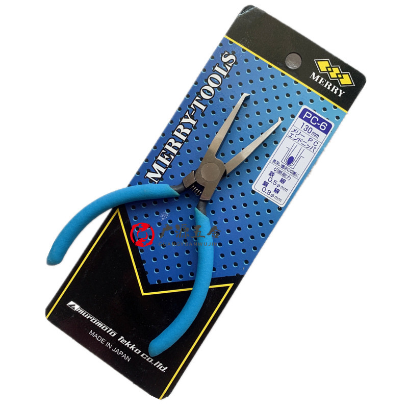 现货日本MERRY快力PC-6顶切剪 平嘴钳 薄刀口剪钳 5寸电子钳130mm