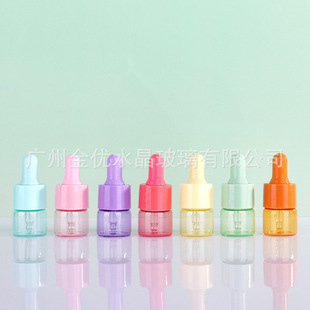 in stock 5 ml Colorful Macaron Dropper Transparent Sub-pack Small Sample Perfume Essential Oil Trial Pack Essence Glass Bottle