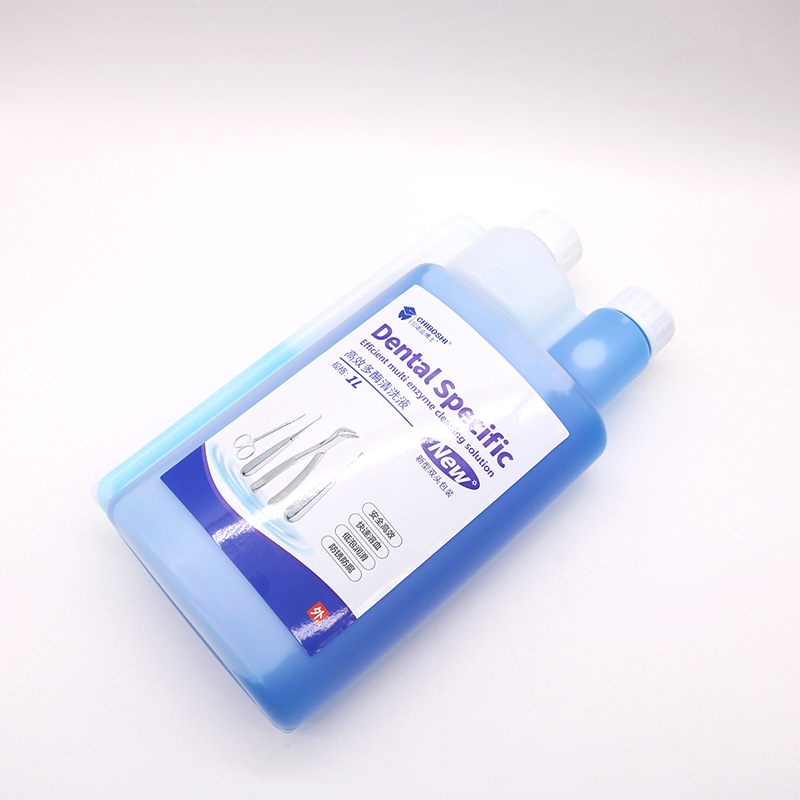 Solución de limpieza multienzimática de alta eficiencia Solución de limpieza para herramientas dentales Solución de limpieza concentrada de baja burbuja Solución de limpieza desinfectante de remojo para instrumentos dentales