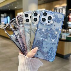 アップル16promax携帯ケースiphone16Eの新型国境を越えた蝶ドリルソフト13全包転倒防止
