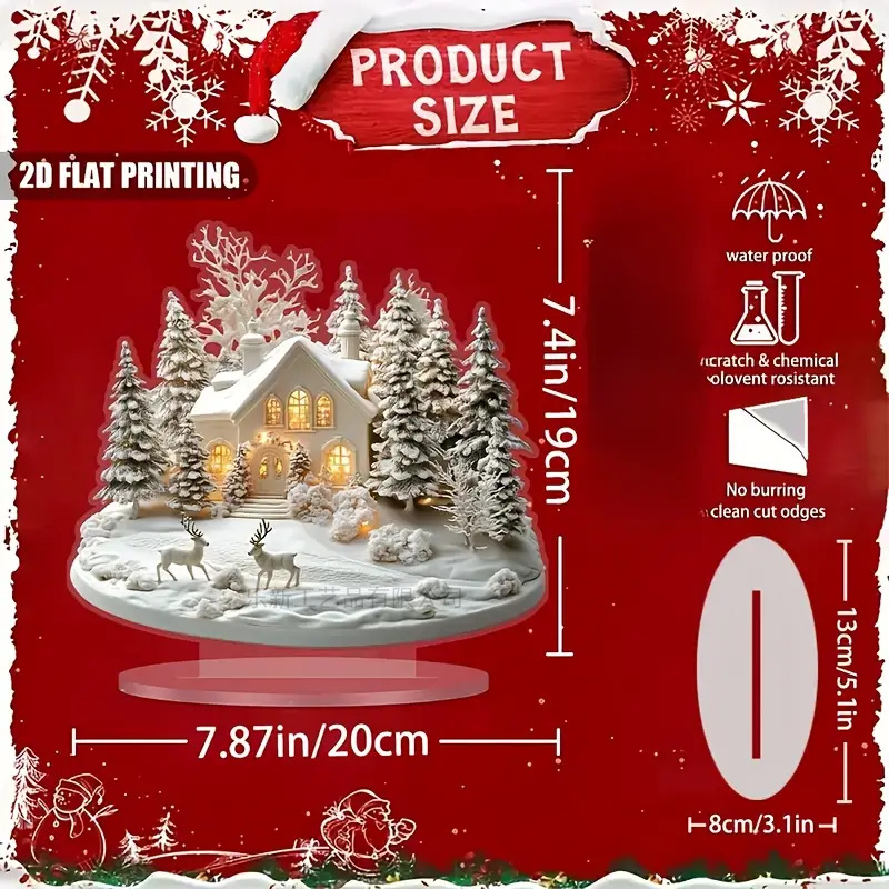 Decoraciones acrílicas estilo navideño estilo navideño ajuste navideño decoración navideña