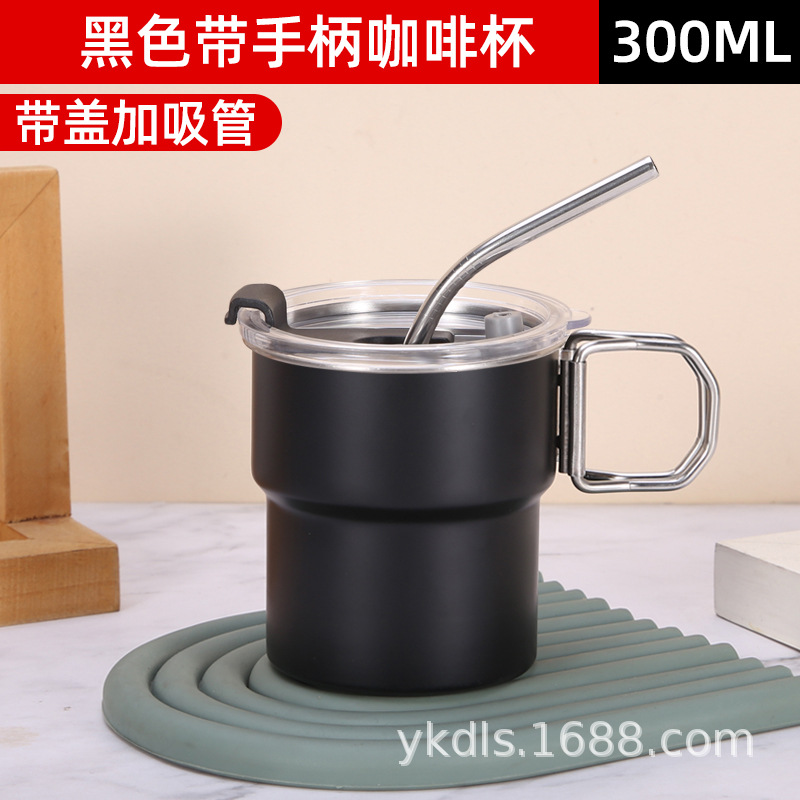 Taza de escalón de una sola capa para exteriores Taza de café de acero inoxidable 304 ins Vaso de cerveza de camping de borde rizado conveniente de alto valor