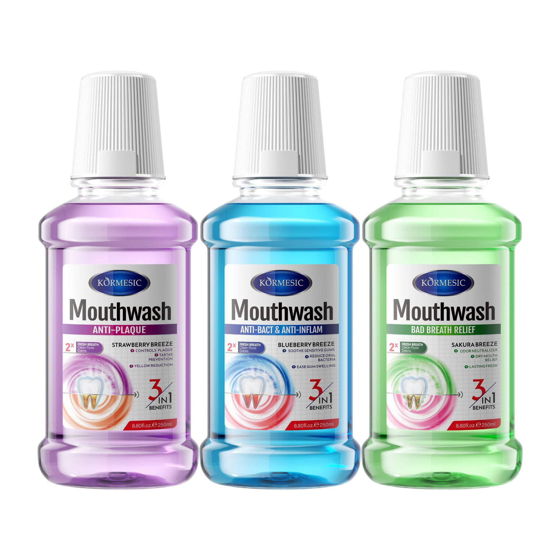 Transfronterizo KORMESIC enjuague bucal enjuague bucal aliento fresco cuidado de dientes fabricantes en stock al por mayor image 6