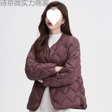 2023冬新款休闲轻薄羽绒服女款短款轻型保暖无领外套潮