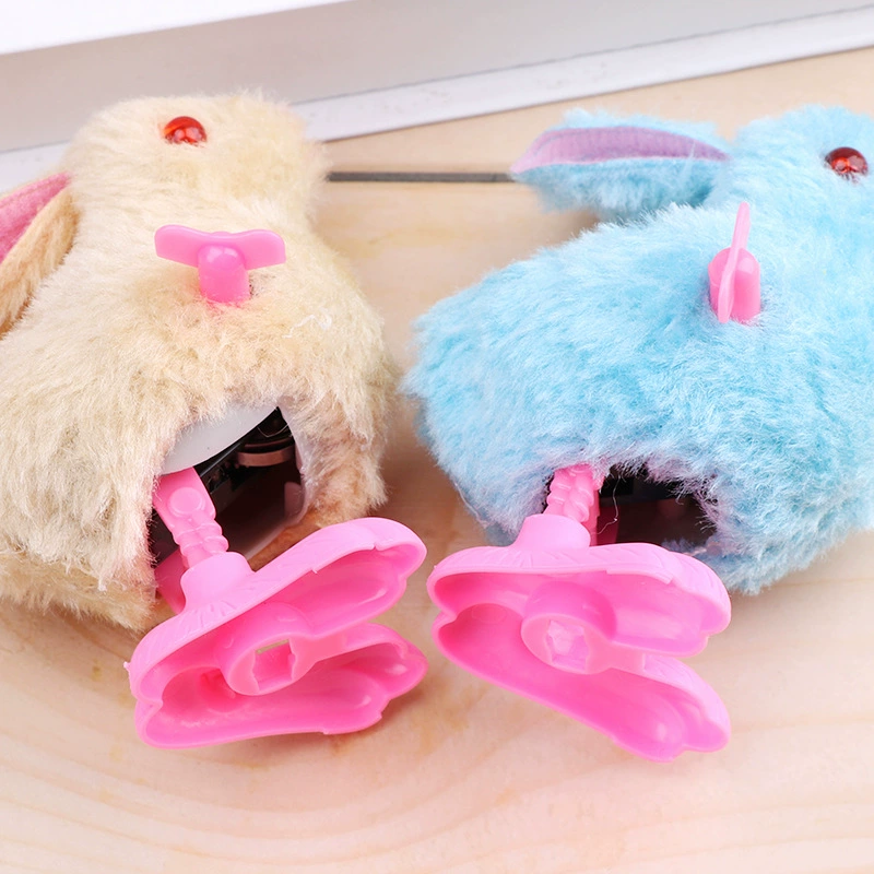 Wind-up plush cartoon rabbit for jumping, toy, wholesale