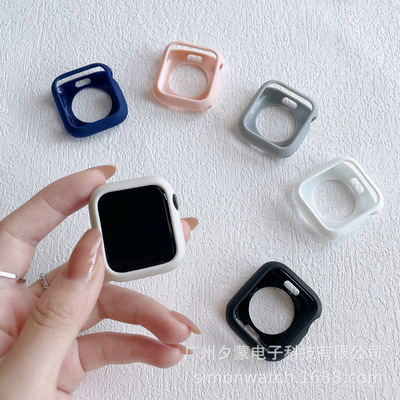 半包软液态硅胶保护壳适用于苹果手表iwatch87654321精准孔位
