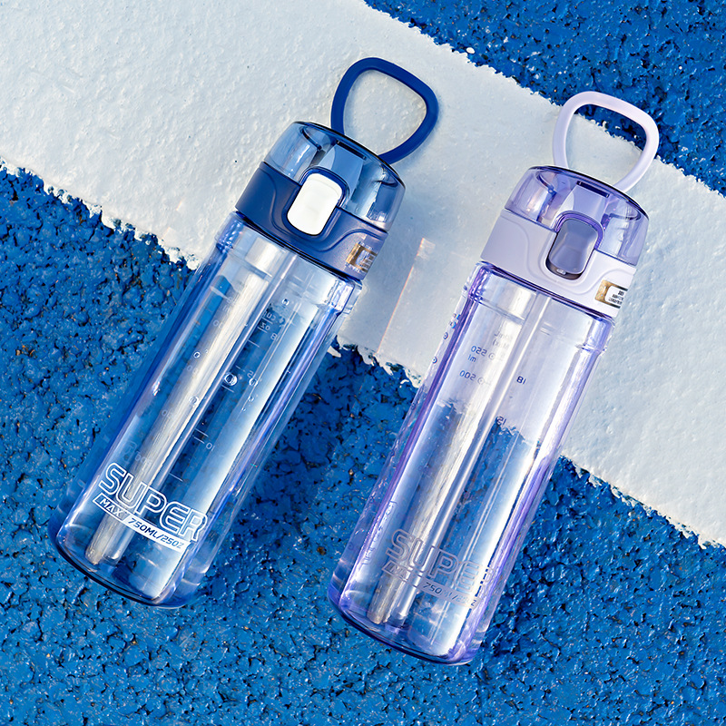 Tongtong taza de plástico fitness deportes montañismo sitio de construcción estudiante hogar taza de plástico de mediana edad y ancianos taza de plástico paja taza de agua