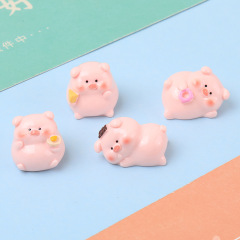 樹脂アニメの立体腹ばい豚diyアクセサリーのキーホルダー