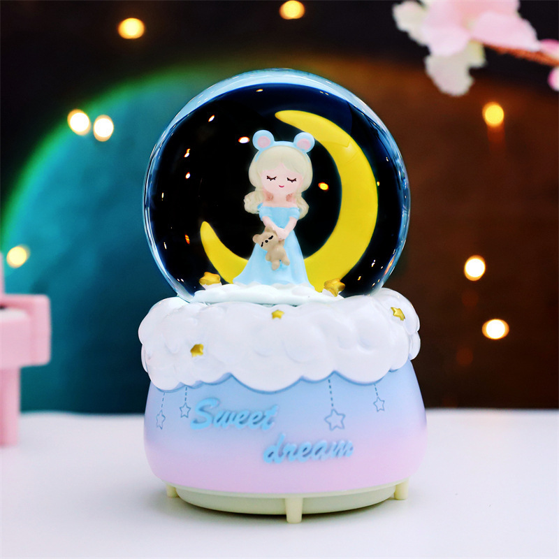 クリエイティブギフト回転トロイの木馬クリスタルボール誕生日プレゼント振り子友達ユニコーンオルゴール卸売りプレゼント|undefined