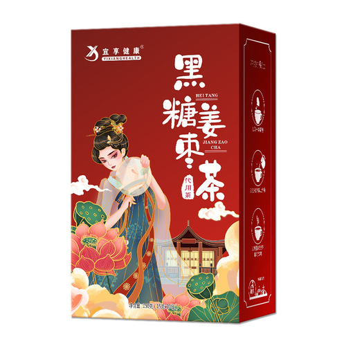 Brown sugar brown sugar ginger tea brown sugar ginger shredded ginger jujube tea longan red jujube combination aunt tea manufacturer one piece drop shipping