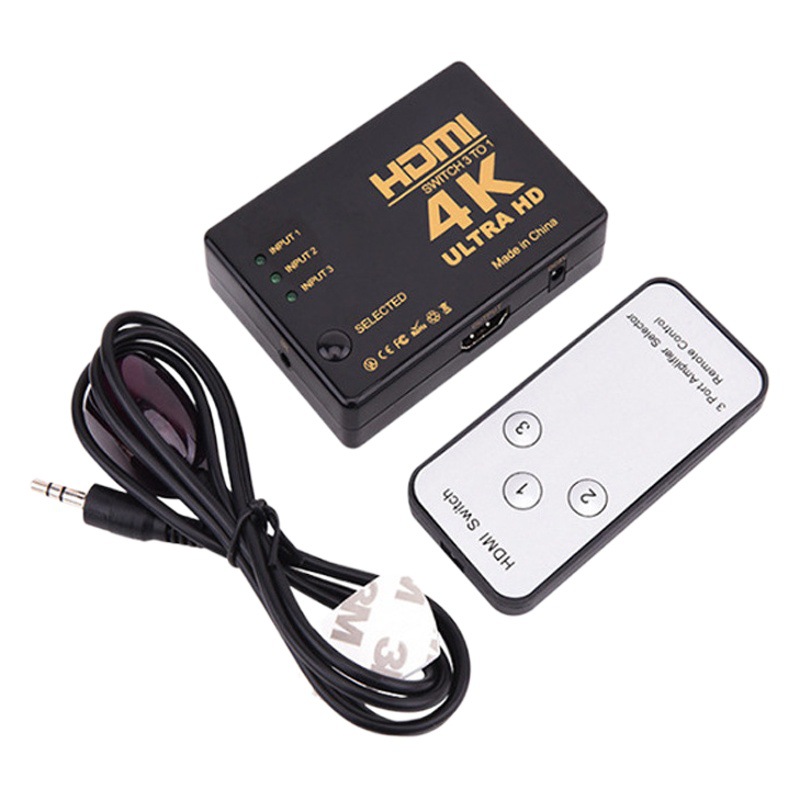 HDMI 4K conmutador de tres interruptores uno HD 3-interruptor 1 incorporado de infrarrojos