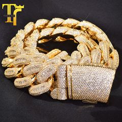 欧米のヒップホップの斜めボタンのT角の28mmの重さの工大のスキューバチェーンは個性のファッションの単品の男女の通用するネックレスを組み合わせます。