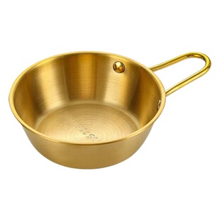 Stainless Steel 304 Korean Style Rice Wine Bowl Creative Small Soup Bowl Golden Snack Bowl with Handle Spice Bowl Hot Cool Wine Bowl