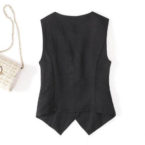 Line vest thin women's vest summer new high-end slim short sleeveless suit v-neck vest horse clip