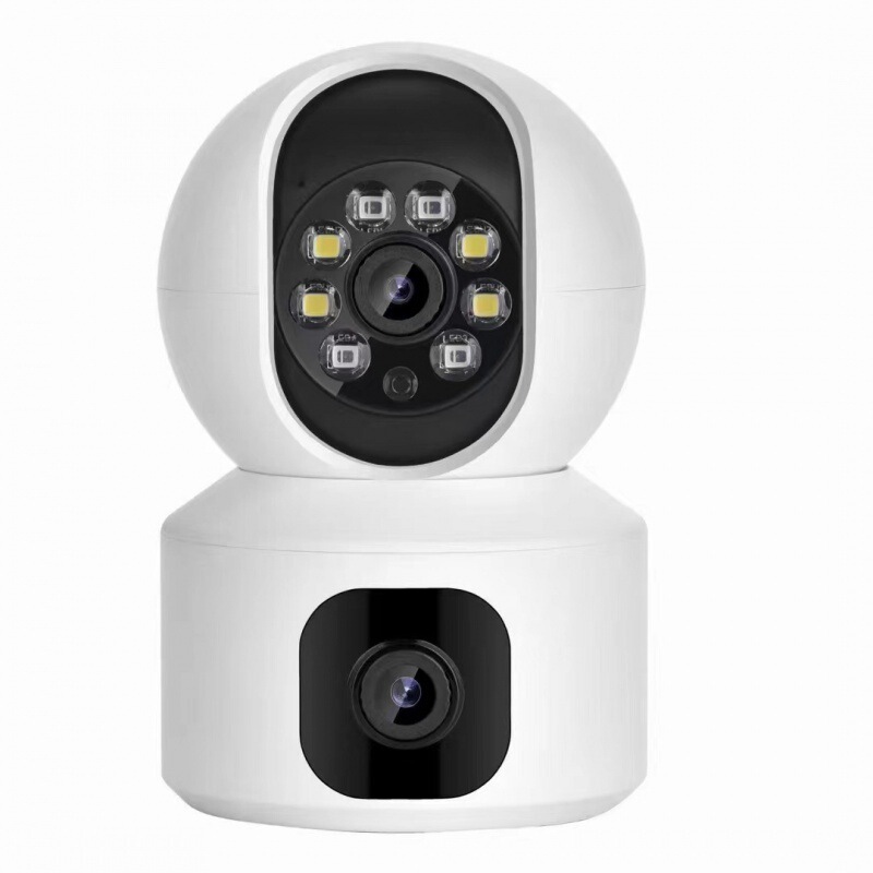 Dual-screen monitoring wireless binocular surveillance camera mobile phone remote viewing monitor home HD 360 degrees