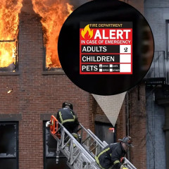 緊急警報人員和寵物搜尋窗口貼紙寵物警報消防貼紙