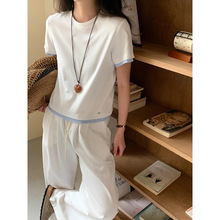 3th Morning 撞色假两件设计感百搭圆领显瘦短袖T恤ZY2849