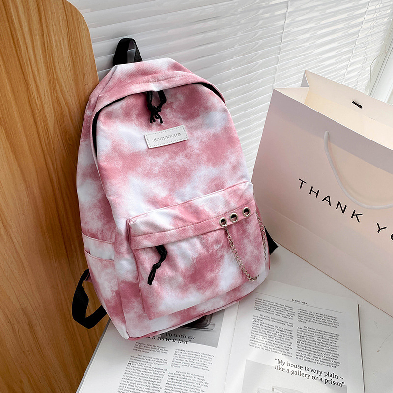 Mochila escolar de gran capacidad, bolso femenino, versión coreana, mochila para estudiantes de secundaria, mochila de viaje Mori tie-dye