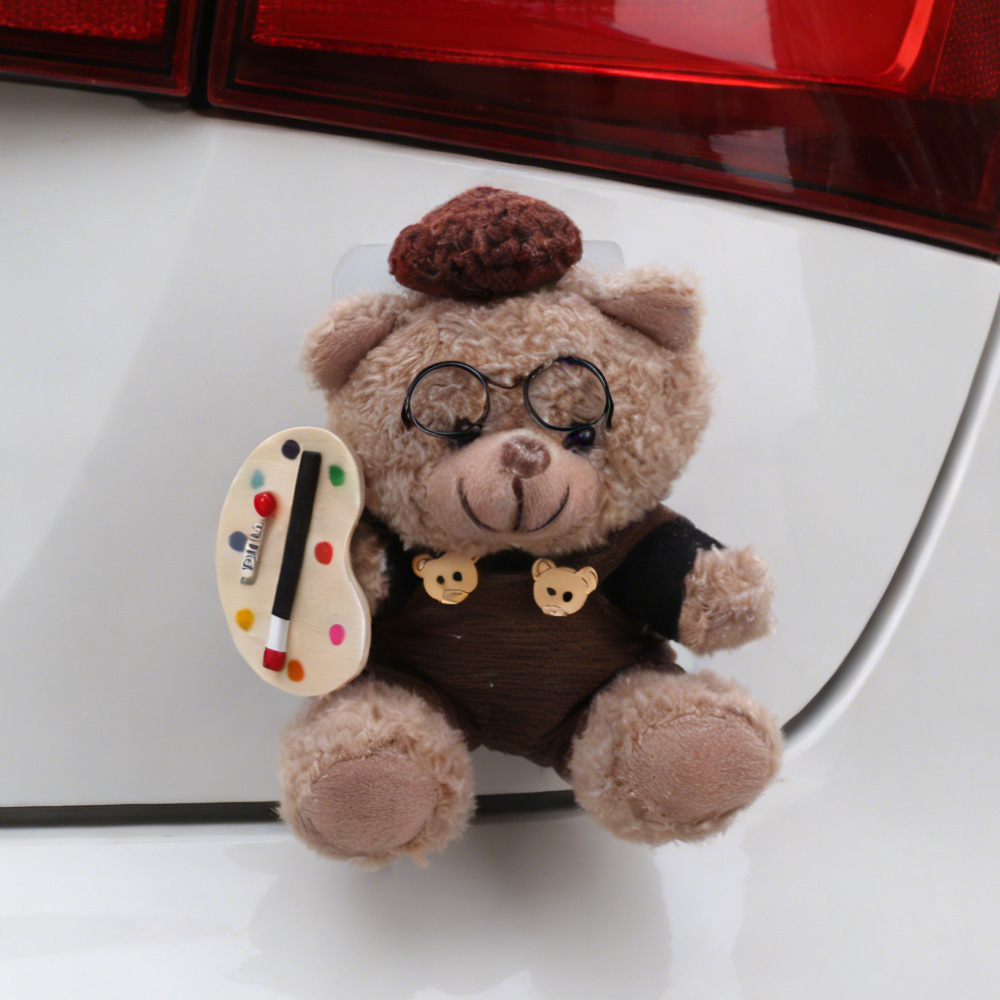 Colgante de coche Colgante trasero Dibujos animados lindo oso trasero trasero muñeca adorno pegatina baúl fuera del coche muñeca