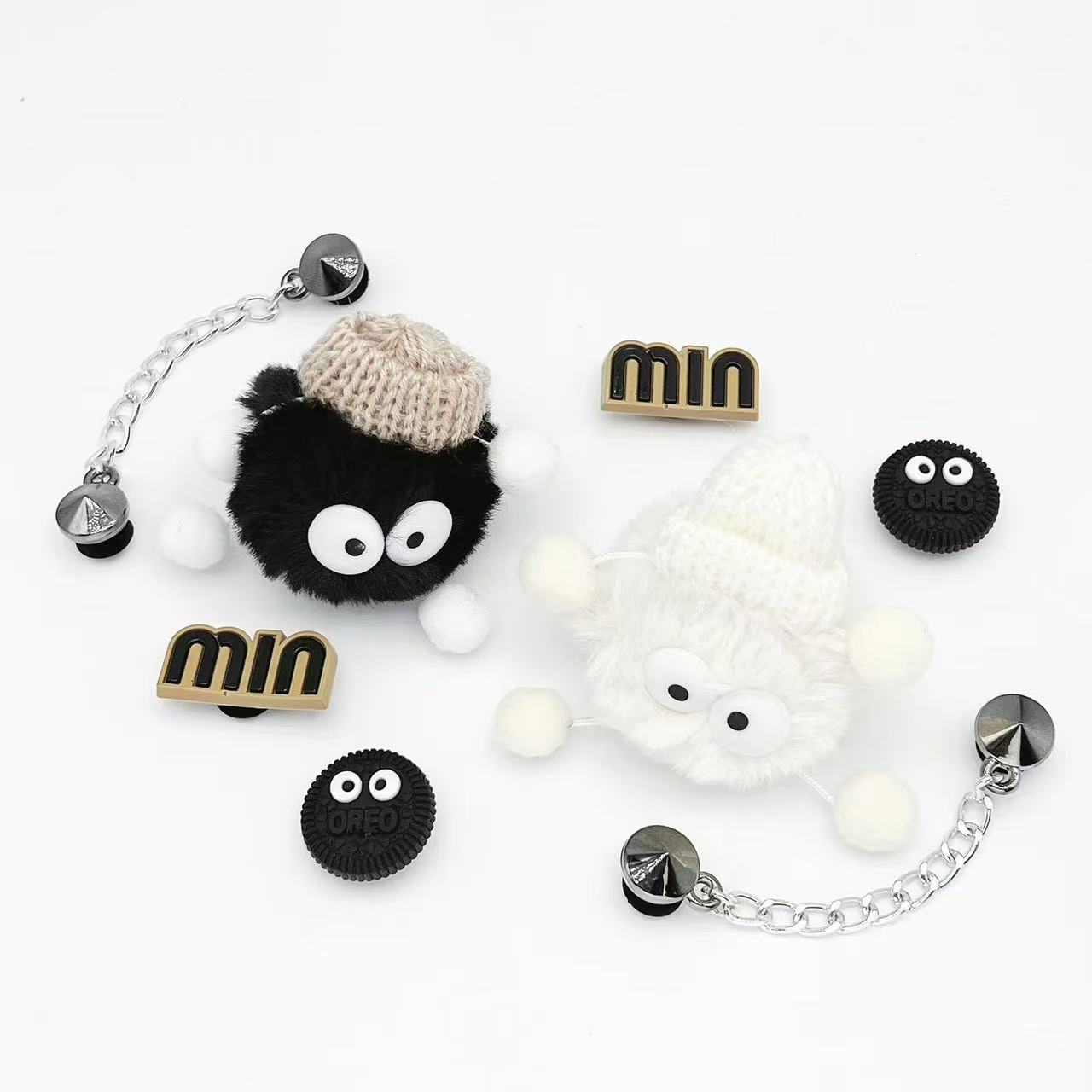 CJ-075 briquetas de lana en blanco y negro