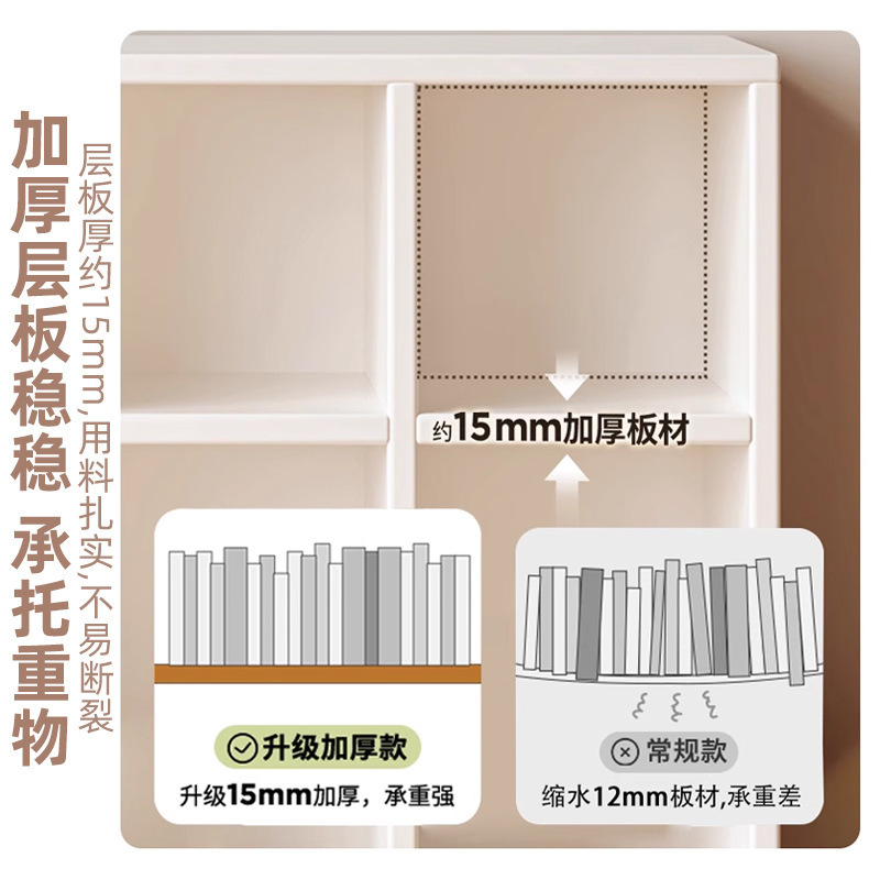 实木简易书架一体靠墙书柜置物架落地儿童收纳储物柜子落地猫爬架|undefined