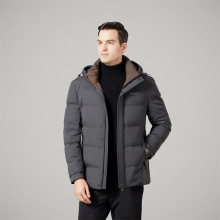高端男士连帽羽绒服2025冬季商务休闲中年爸爸白鸭绒防寒保暖外套