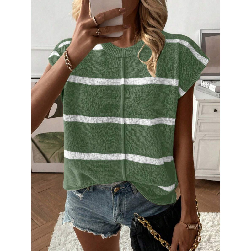 Comercio exterior nuevo cross-border Knitwear casual cuello redondo suelto hombro sin mangas