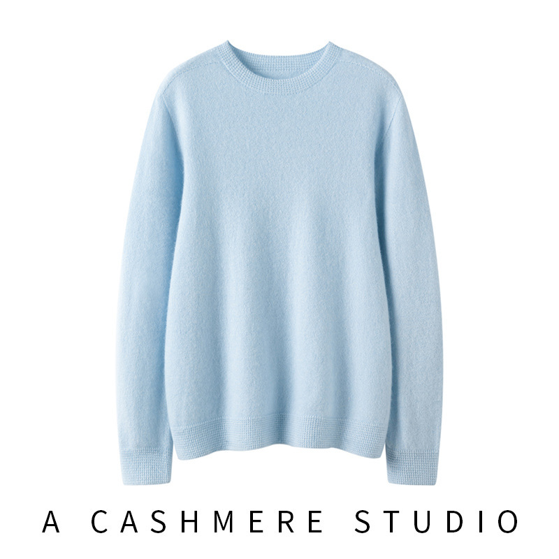 Autumn and Winter Waffle Round Neck Pullover Knitwear, Loose Slimming Look and Versatile Casual Knitwear Top, Cashmere Bottoming Shirt