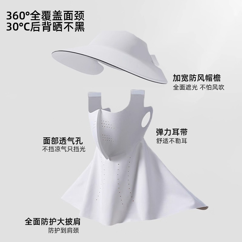 Máscara de sombrero solar máscara integral para cubrir toda la cara de la mujer cara ultravioleta Gini verano nuevo hielo máscara transpirable