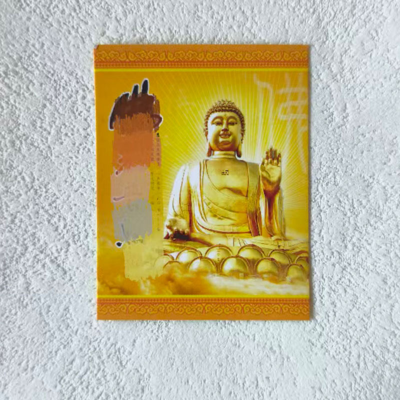 金属佛卡教开双面佛礼品卡片各种证书三角卡片折叠证书朱砂批发