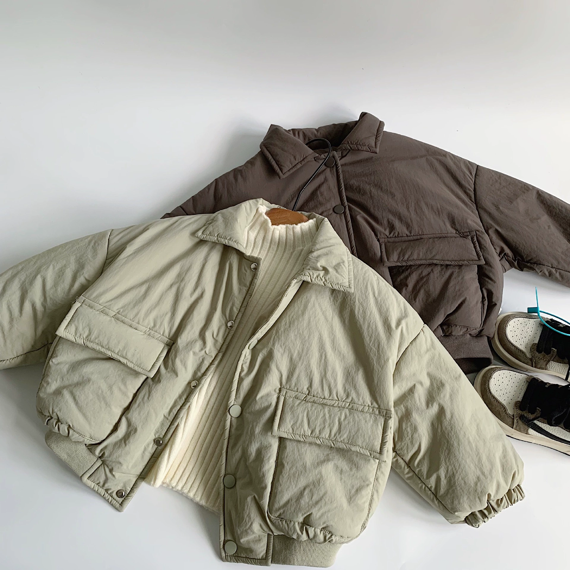 Демисезонная детская куртка с пухом для мужчин и женщин, oversize, увеличенная толщина