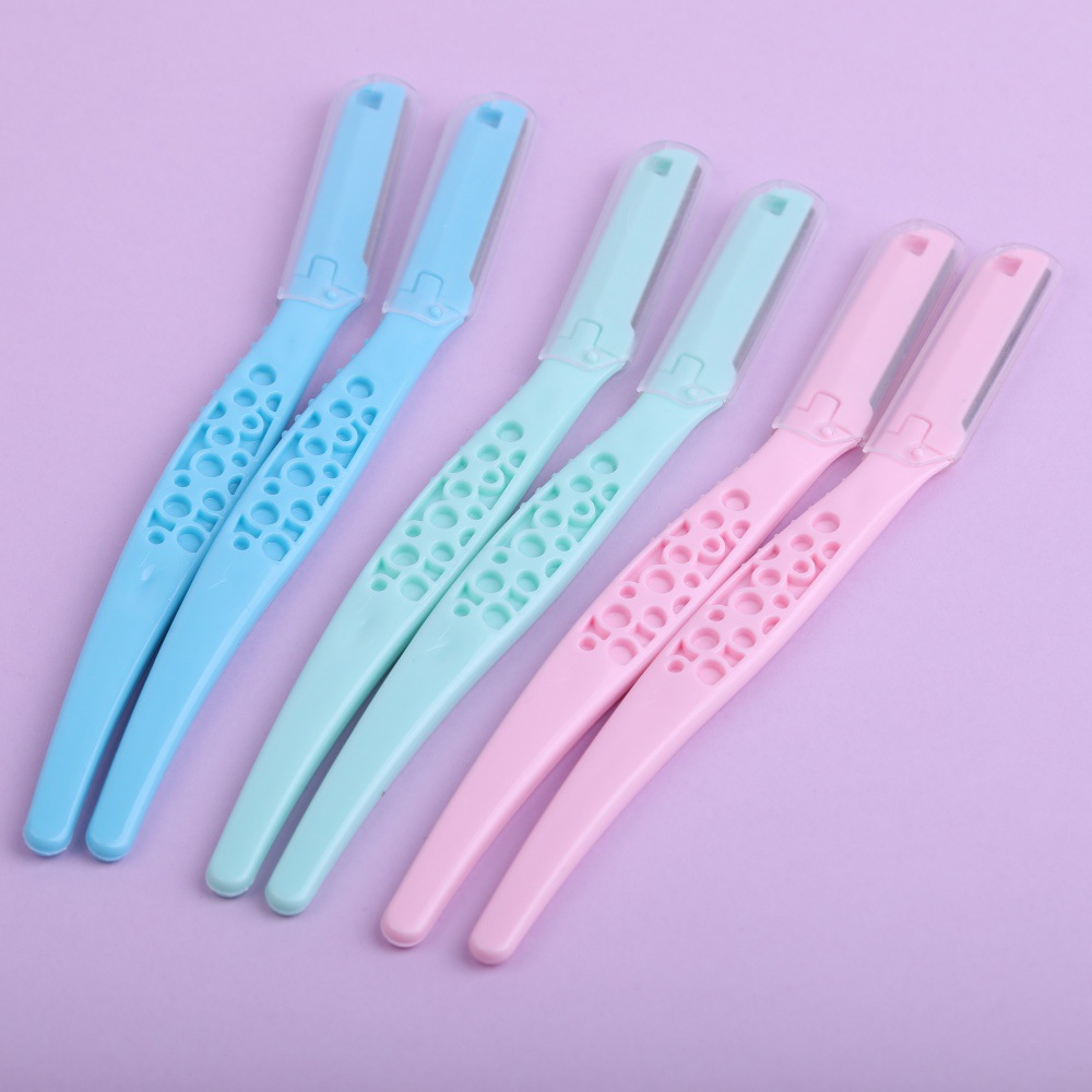 厂家直销带盖修眉刀锋利不锈钢刀片刮眉刀女士剃毛刀美妆工具货源