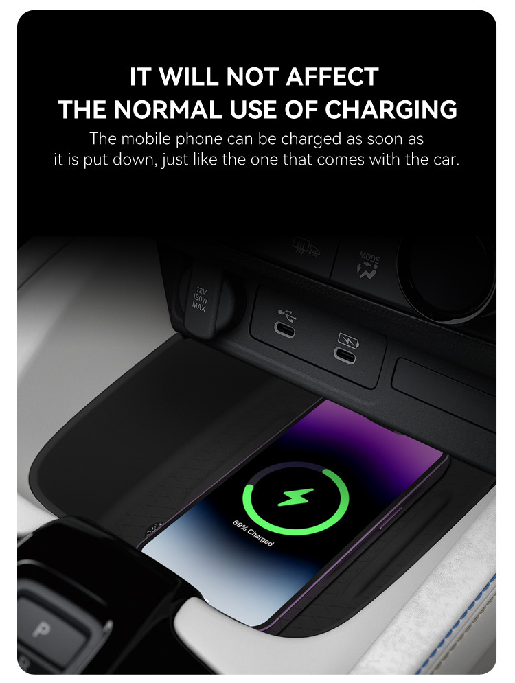 Suitable for 25 models of Road Prelude, wireless charging silicone anti-slip mat, central control protection, car accessories, modification parts