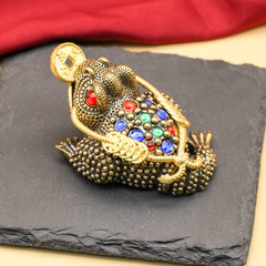 金蟾招財擺件黃銅三足蟾蜍金蟾客廳辦公室家居裝飾店鋪開業禮品批