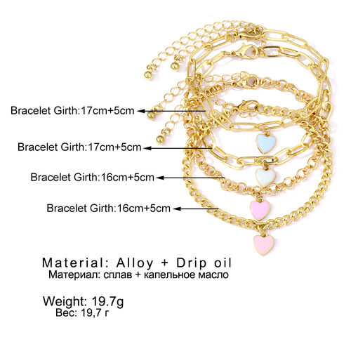 European and American cross-border retro thick chain personalized bracelets mixed and matched open bracelets bracelets stacked style set bracelets wholesale
