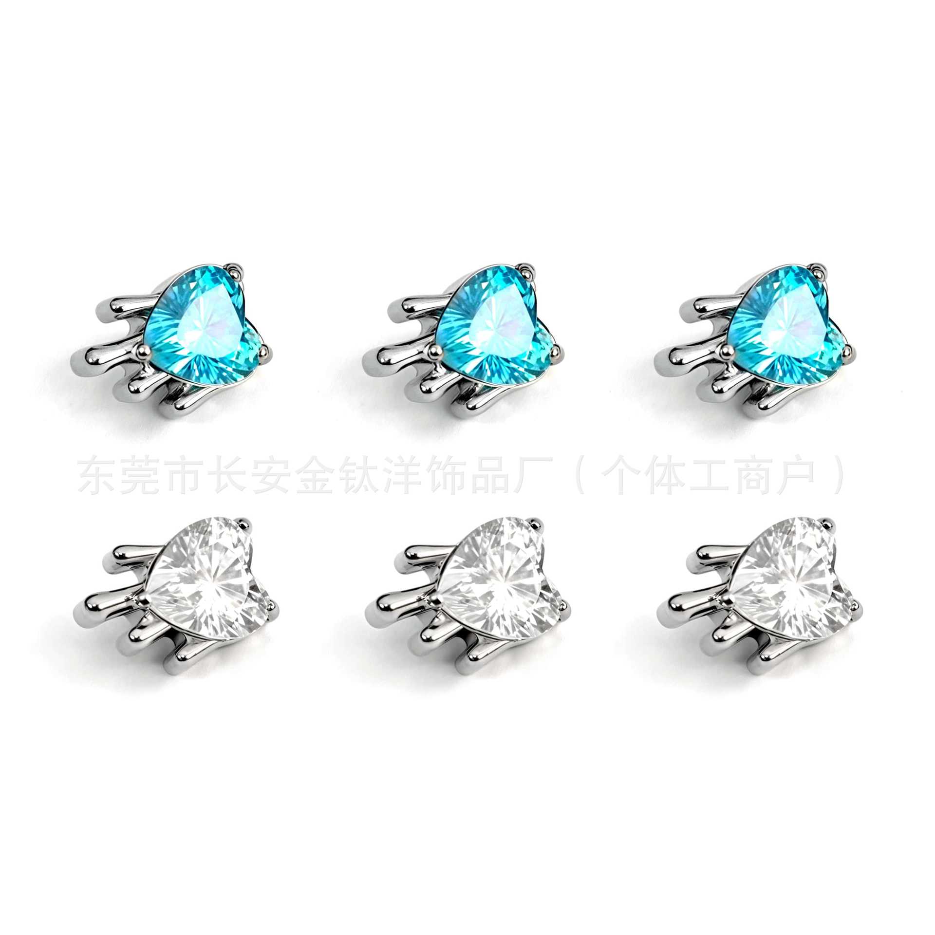 F136 Titanium Internal Thread Liquid Heart Earrings Lip Nails Nose Nails Ear Bone Nails G23 Titanium Alloy Body Piercing Jewelry detail image 8