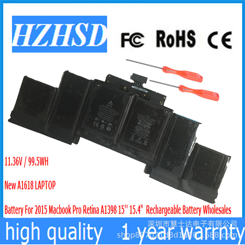 For Apple Macbook Pro 15 inch Retina A1398 2015 A1618 laptop battery