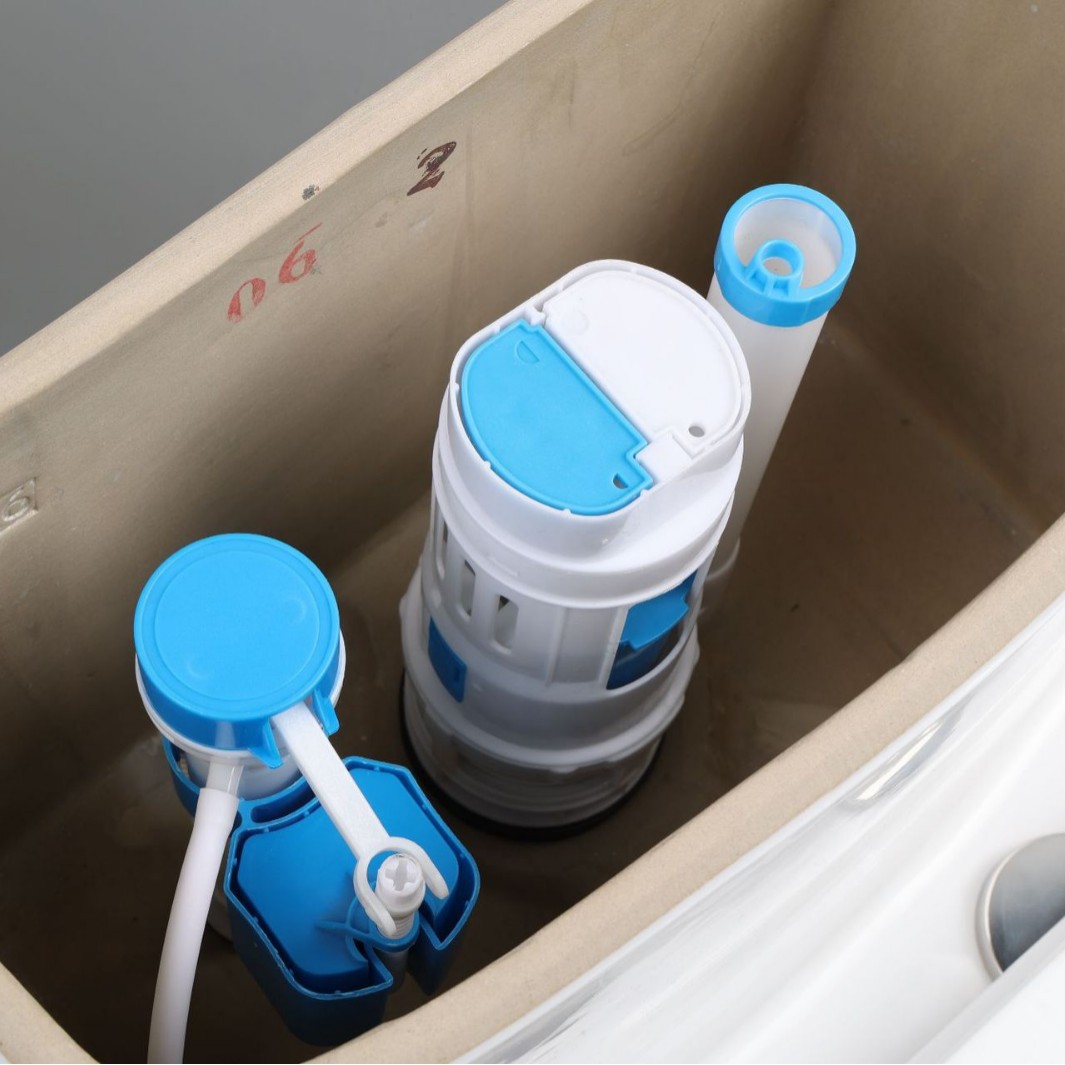 Accesorios del tanque de agua del inodoro Válvula de entrada universal Válvula de drenaje Válvula de alimentación Válvula de descarga Válvula de botón de inodoro antiguo conjunto
