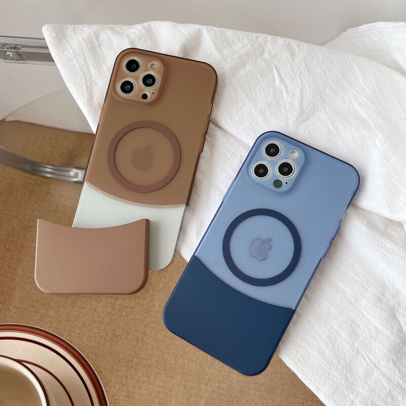 iPhone17 Pro Max用ステッチカラーマッチングスマホケース、マグネット式、Apple 16用肌触りマット仕上げ、耐衝撃、Mate用スマホカバー|undefined