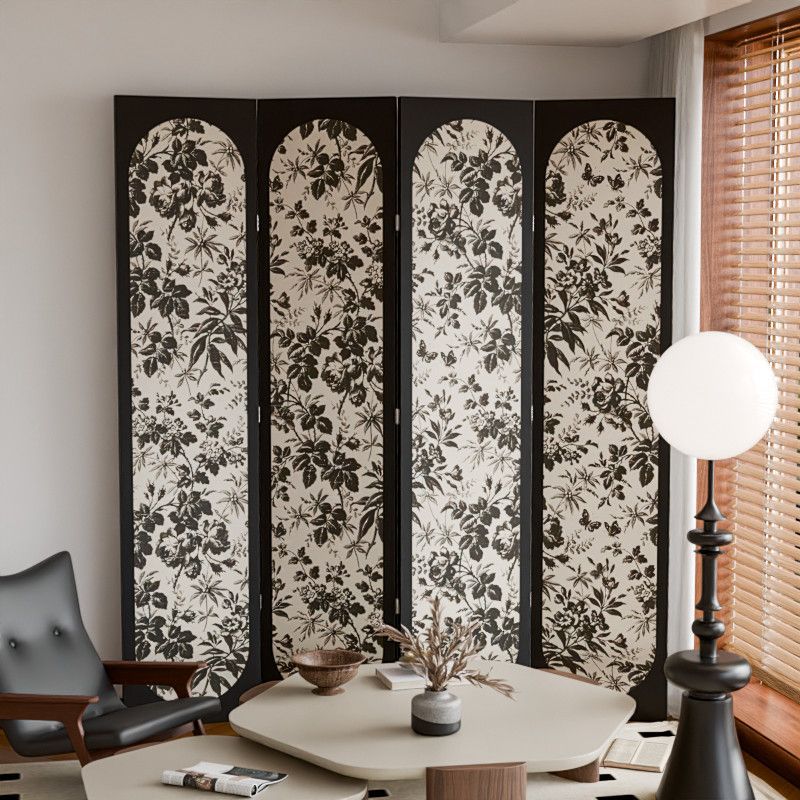 French-Style Retro Screen Partition for Living Room, Office Entrance Decoration, Foldable High-End Mobile Folding Screen
