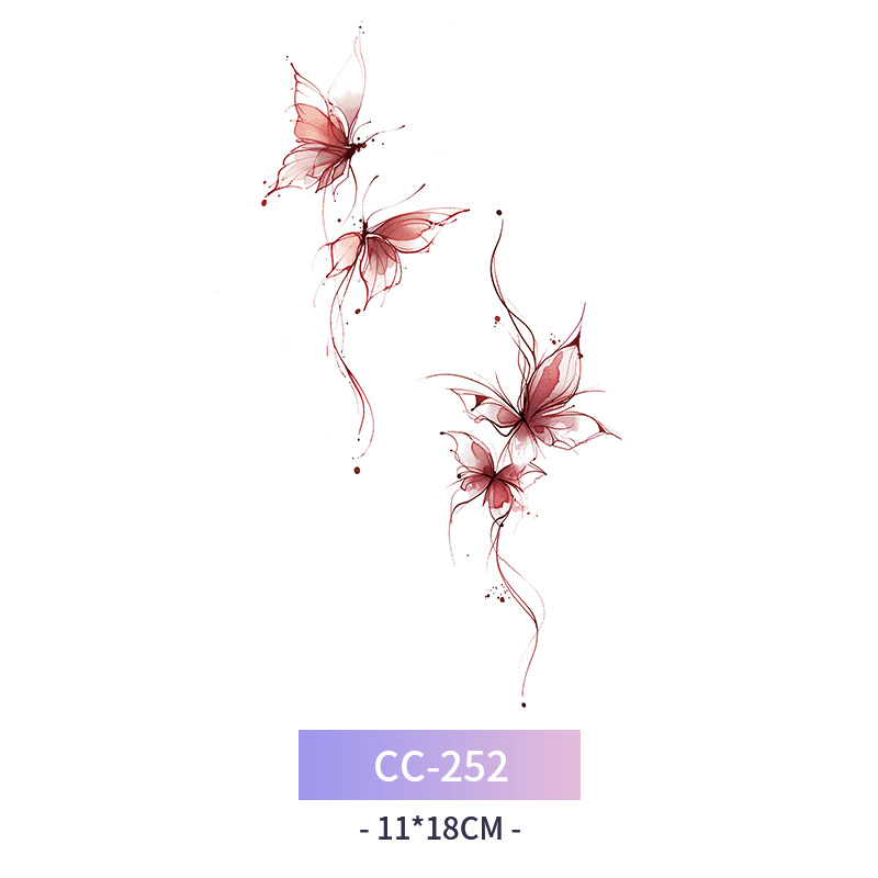 Transfronterizo en stock al por mayor de halloween colorido mariposa tatuaje pegatinas simulación sangrienta cicatriz pegatinas divertidas pegatinas impermeables