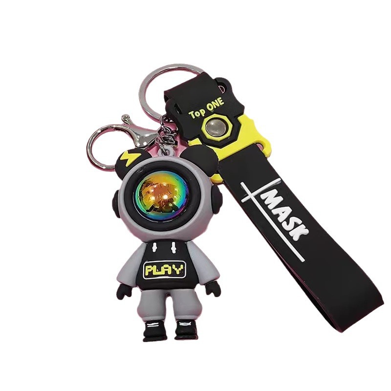 Cartoon Play Lightning Bear Silicone Doll Key Chain Pendant Couple Bag Car Key Chain Pendant Mini