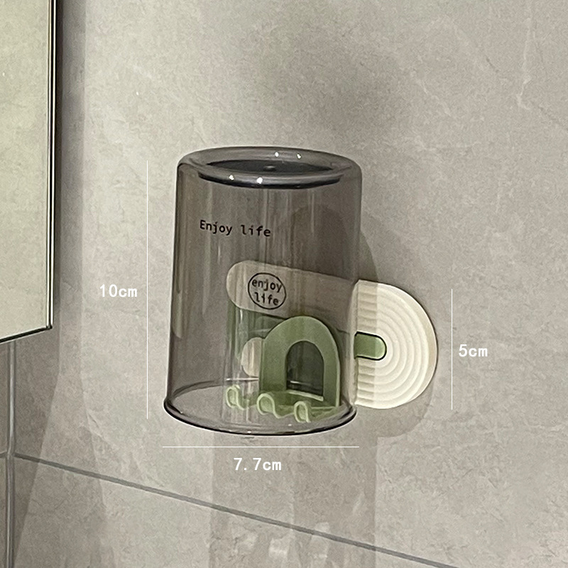 電動歯ブラシうがいカップ棚穴なし壁掛けトイレ浴室歯磨き粉歯ブラシカップ収納棚|undefined