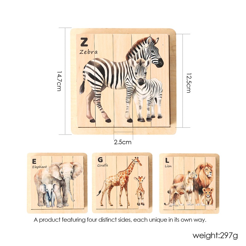 Educación temprana para niños, rompecabezas tridimensionales de madera, paneles de rompecabezas, bebés, animales, reconocimiento de manos, rompecabezas, juguetes de madera