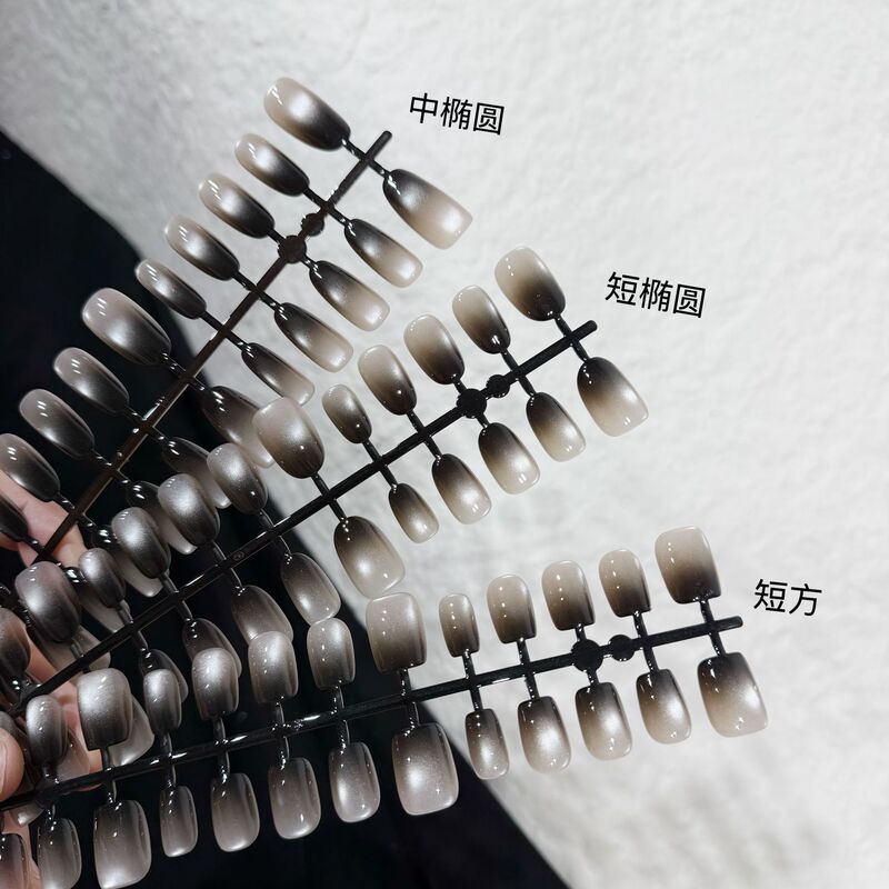 Black Gradient Cat-Eye Ultra-Thin Nail Tips, No-File Required, Traceless, Full Matte, Full and Half Cover, Nail Extensions Black Gradient Cat-Eye Ultra-Thin Nail Tips, No-File Required, Traceless, Full Matte, Full and Half Cover, Nail Extensions