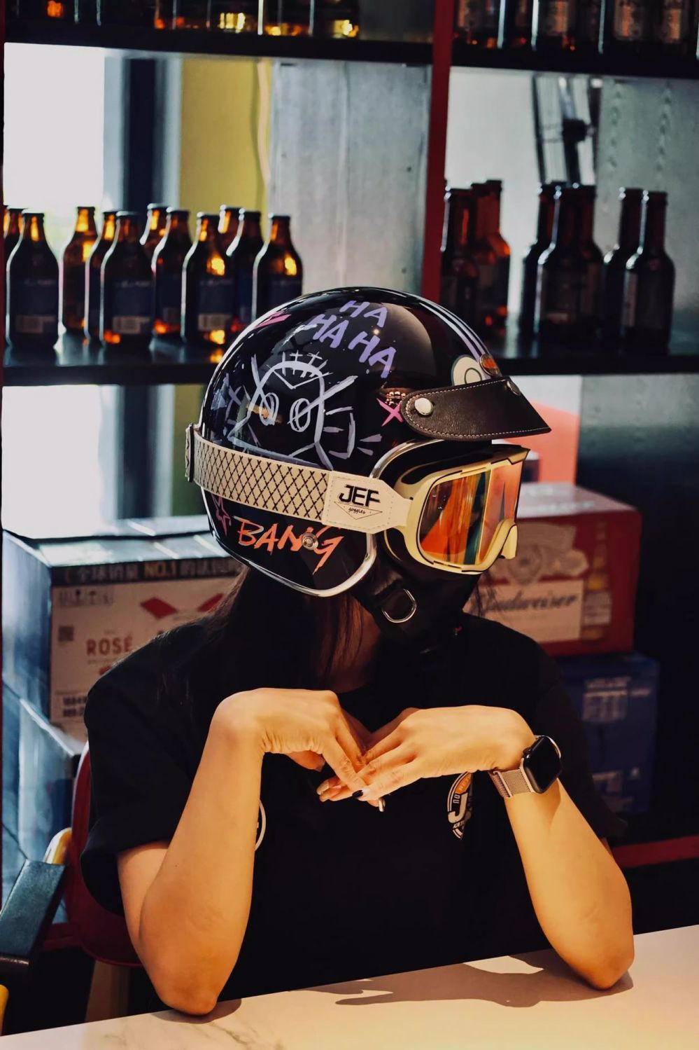 Taiwan JEF Retro 3/4 Motorcycle Helmet Men Women 3C